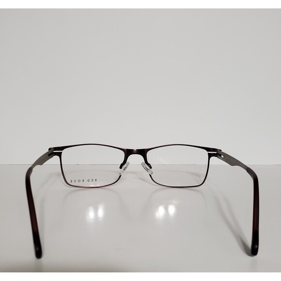 Mens Red Rose Mahogany & Silver Designer Eyeglasses Frames 53-30-150 Japan Made - Picture 3 of 6